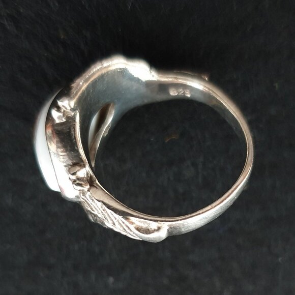 One of a Kind Bold Vintage 925 Sterling Silver Evil Eye Protection Ring - Picture 10 of 14